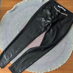 Alexander Wang Black Faux Leather Stretch Leggings/Pants Size 29/30